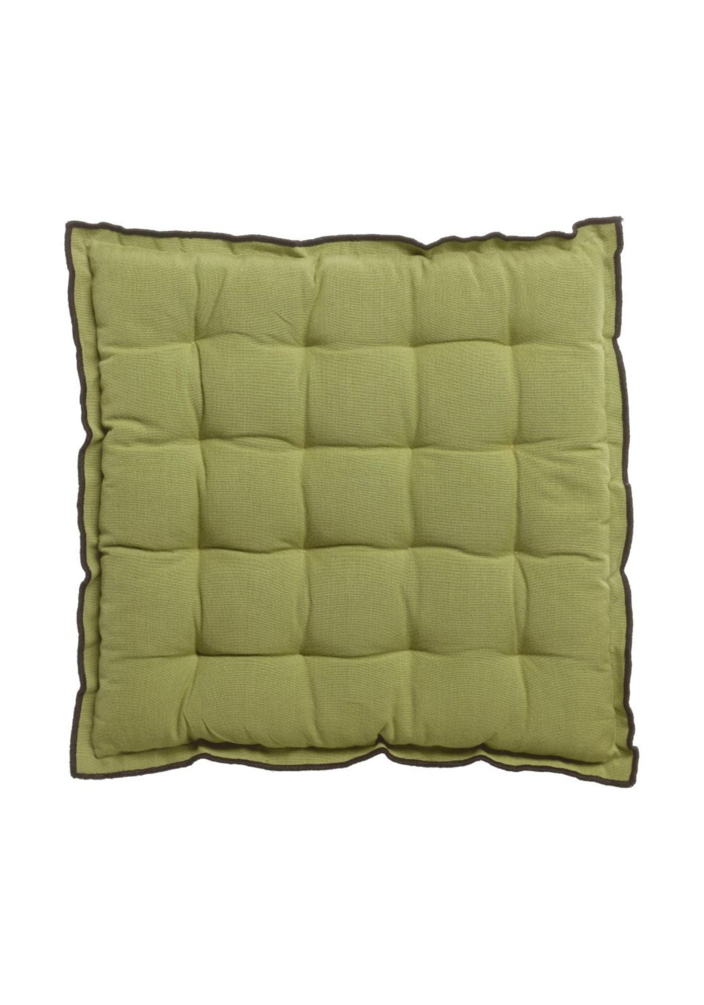 Square Tufted Cotton Seat Pads with Black Piping