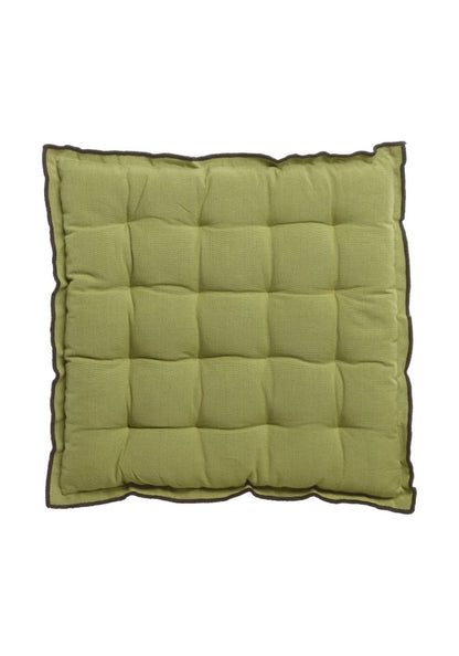 Square Tufted Cotton Seat Pads with Black Piping