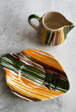 Seventies Brushstroke Mint Sauce Jug & Saucer