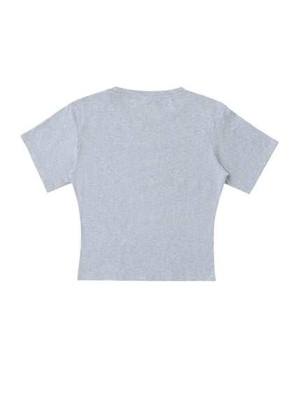 The Weekend Club Grey Marl Fitted Tee