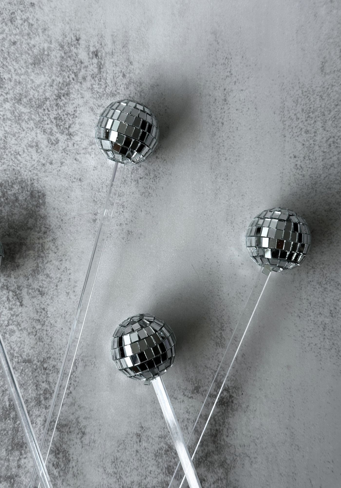 Set of Four Disco Ball Drinks Stirrers