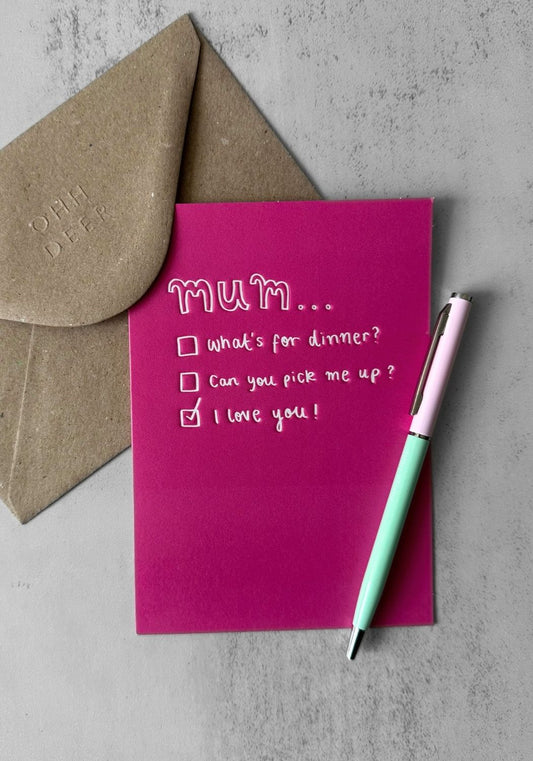 Multiple Choice for Mum Greetings Card