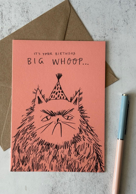 Big Whoop Cat Birthday Card
