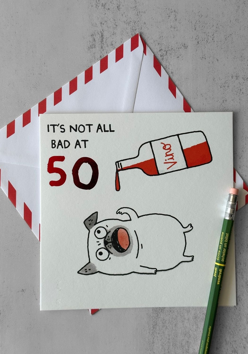 Not Bad for Fifty Square Birthday Card