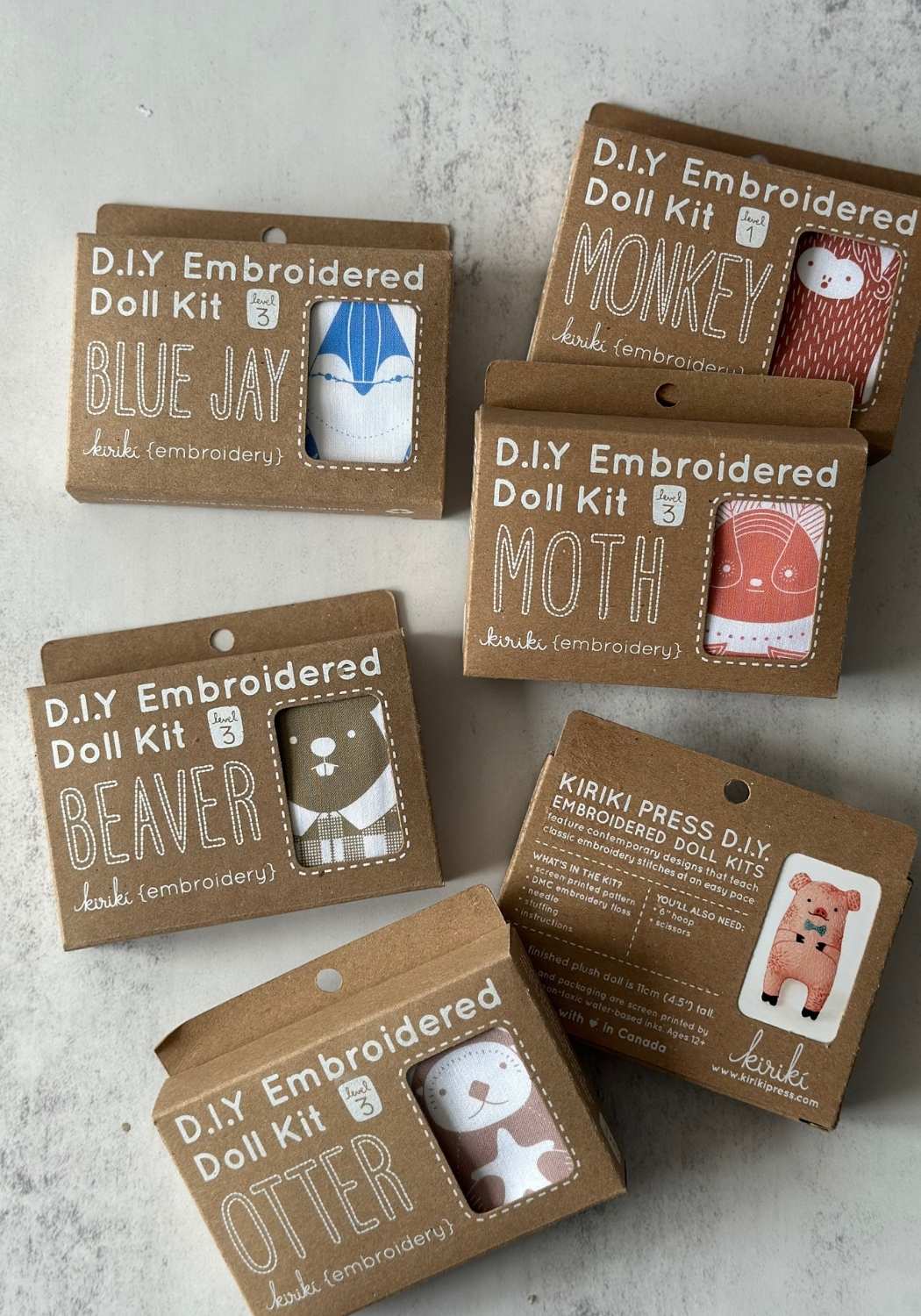 Kits de broderie de poupées en peluche animales