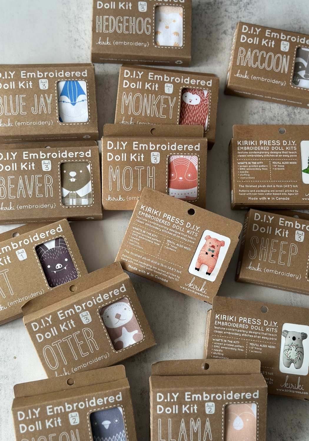 Kits de broderie de poupées en peluche animales