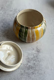 Set of Two Seventies Brushstroke Jam & Marmalade Pots