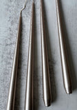 Set of Four Metallic Champagne Taper Candles