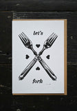 Lets Fork Goodmorrow Greetings Card