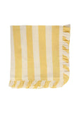 Yellow Striped Linen Ruffle Edge Napkin