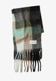 Black Chunky Check Brushed Scarf