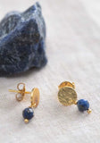 Mini Coin Lapis Lazuli Earrings