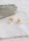 Mini Coin Moonstone Earrings