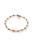 Carnelian Glass Beaded Bracelet