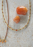 Carnelian Glass Beaded Necklace