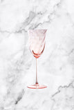 Pink Swirl Crystal White Wine Glass