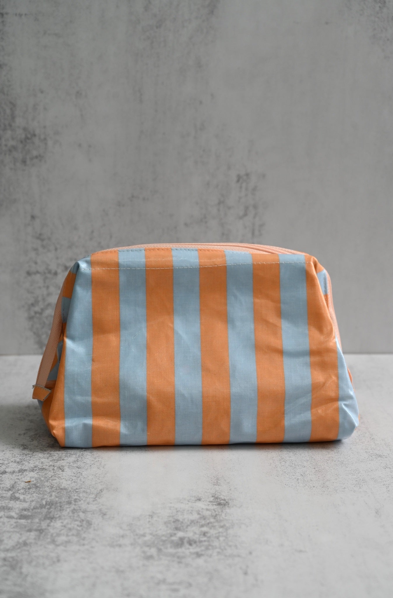 Peach & Blue Striped Wash Bags