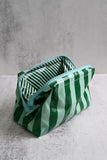 Green Striped Wash Bags