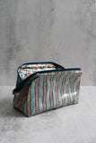 Blue and Pink Striped Wash Bags