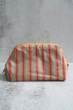 Electric Pink & Sand Striped Wash Bags