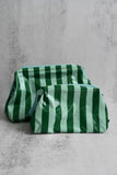 Green Striped Wash Bags