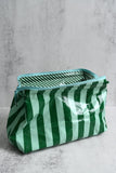 Green Striped Wash Bags