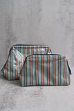 Blue and Pink Striped Wash Bags