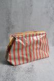 Electric Pink & Sand Striped Wash Bags