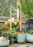 Rustic Metal Planter Candle Holders