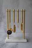 Gold and Marble Hanging Bar Tool Set