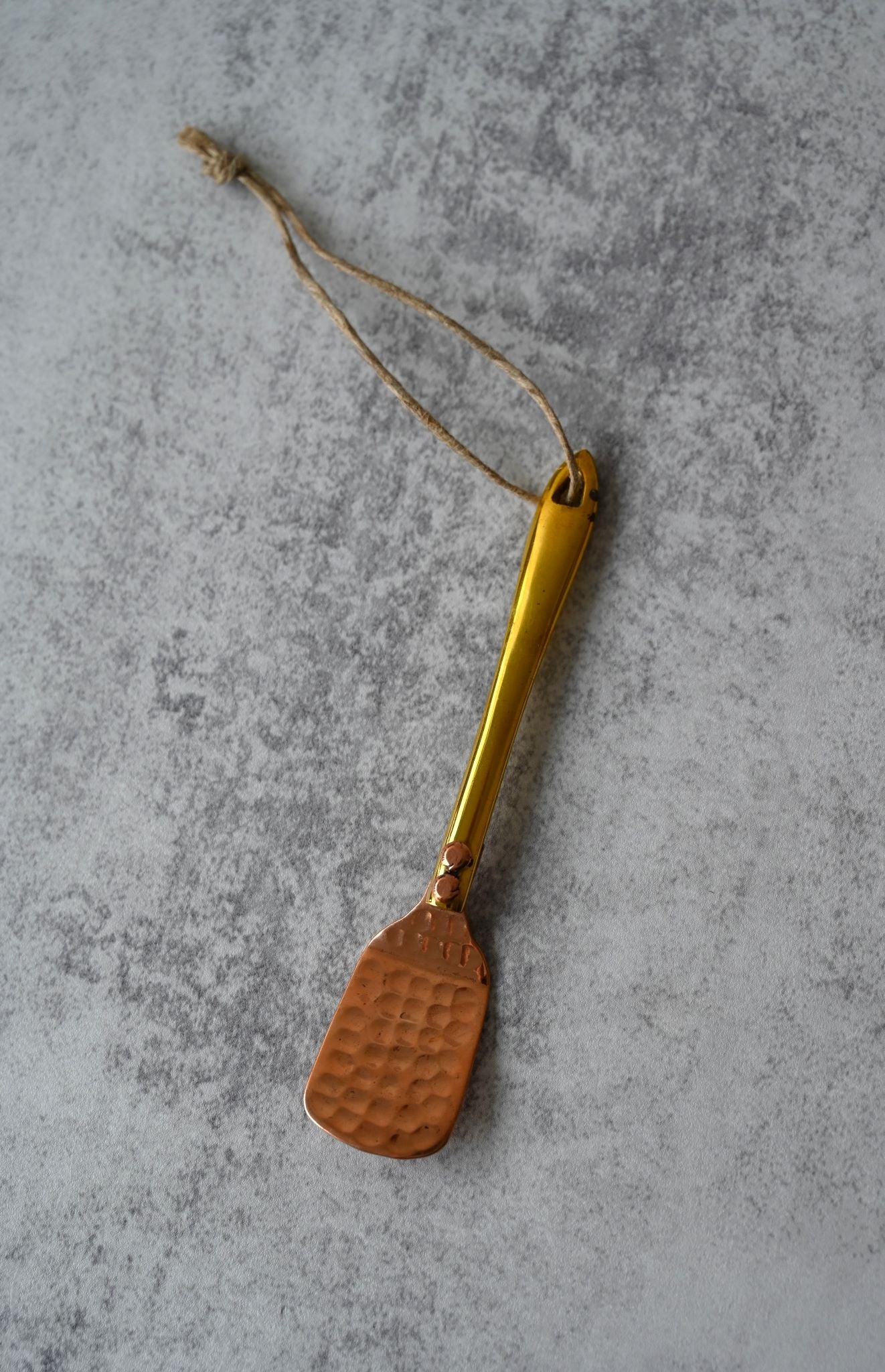 Hammered Copper and Gold Spatula Ornament
