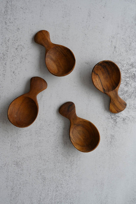 Teak Wood Round Scoop