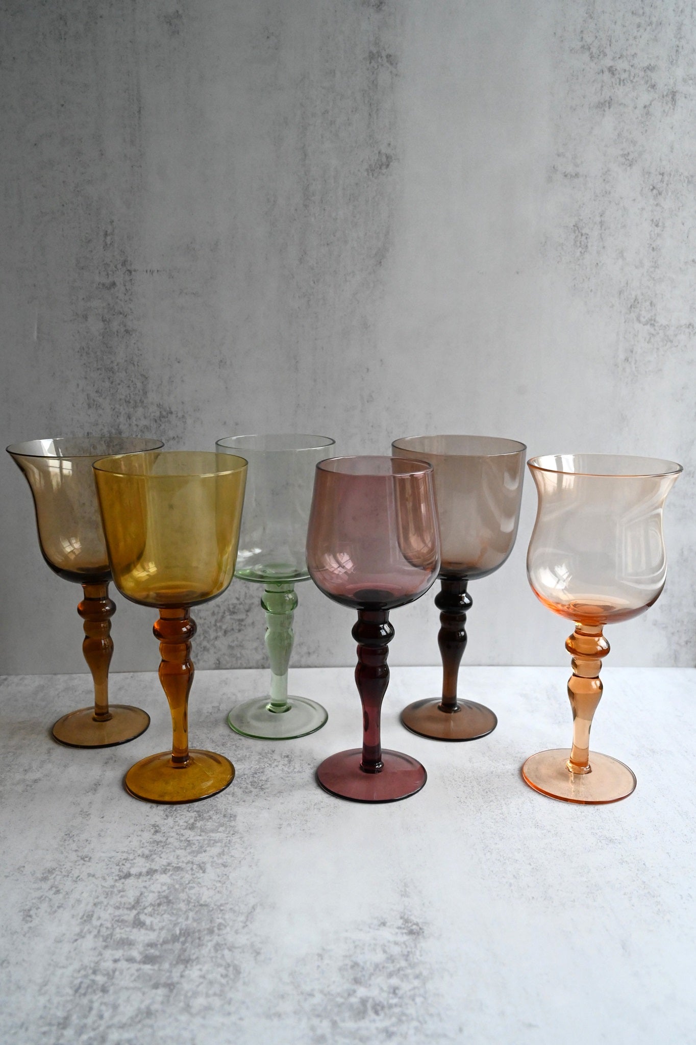 Set of Six Art Nouveau Wine Glasses