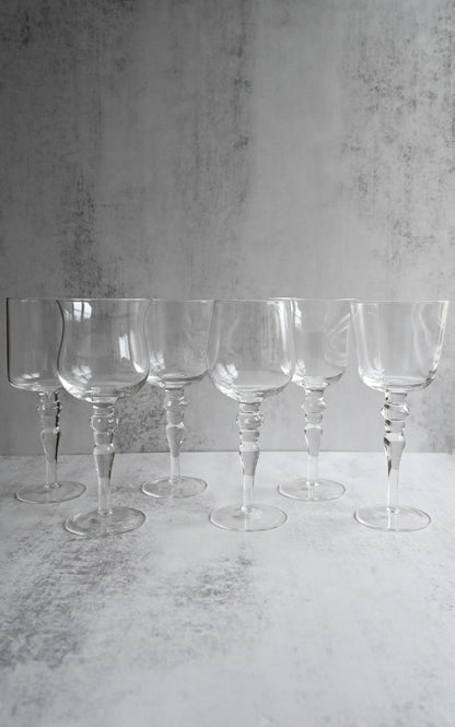 Satz von sechs Jugendstil-Weingläsern 