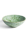 Green Hand Painted Large Ceramic Bowl