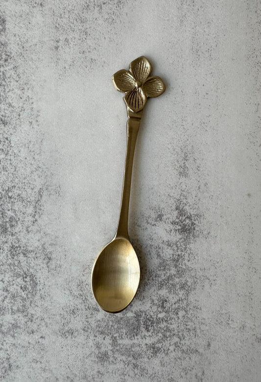 Brushed Gold Flower Spoon