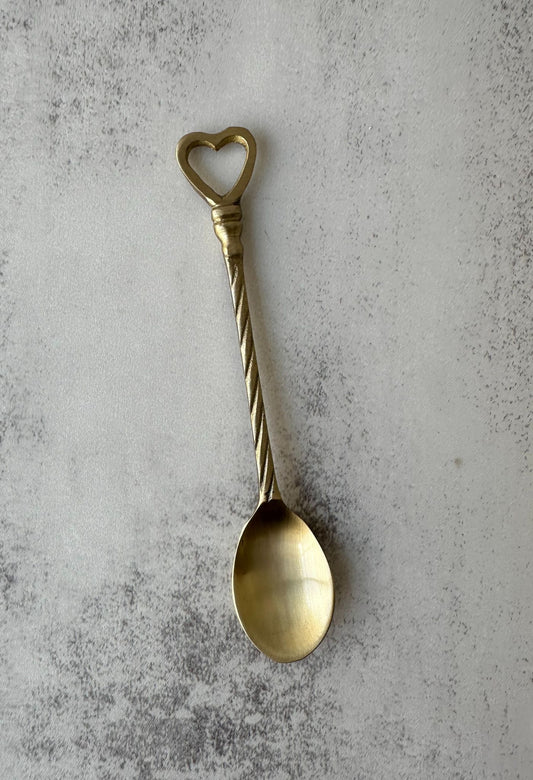 Brushed Gold Heart Spoon