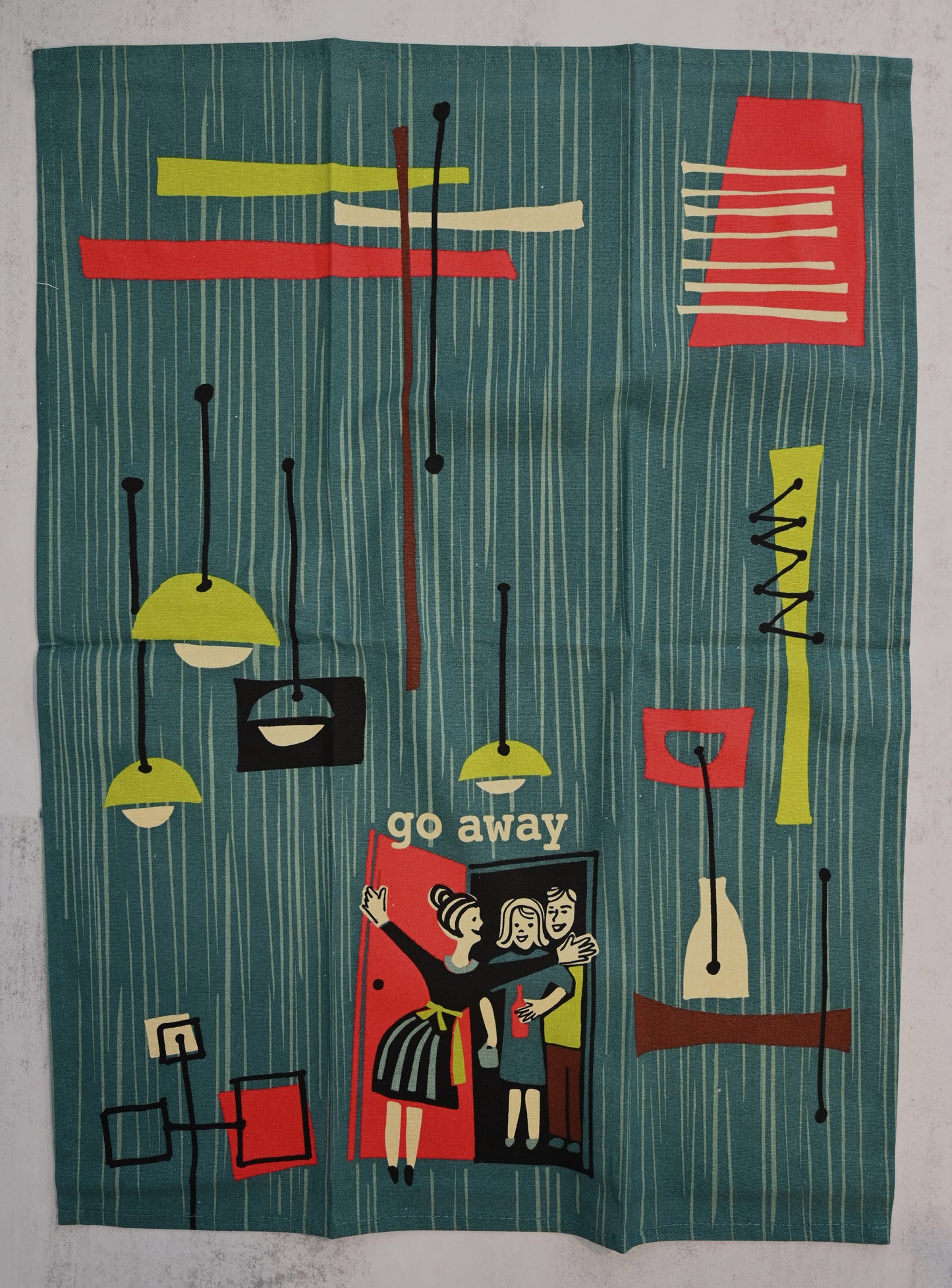 Go Away Tea Towel