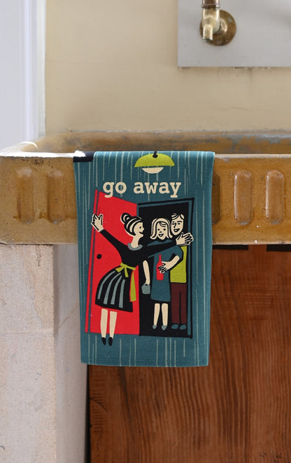 Go Away Tea Towel