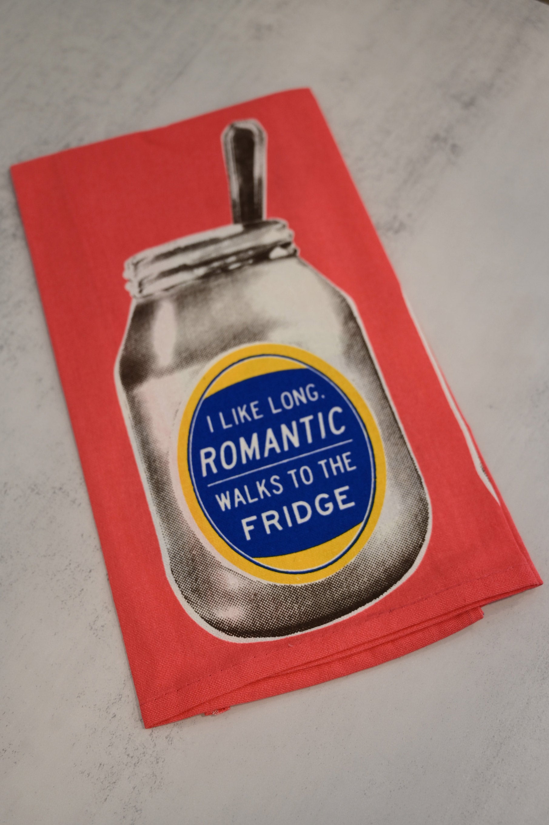 Romantic Walks To The Fridge Tea Towel