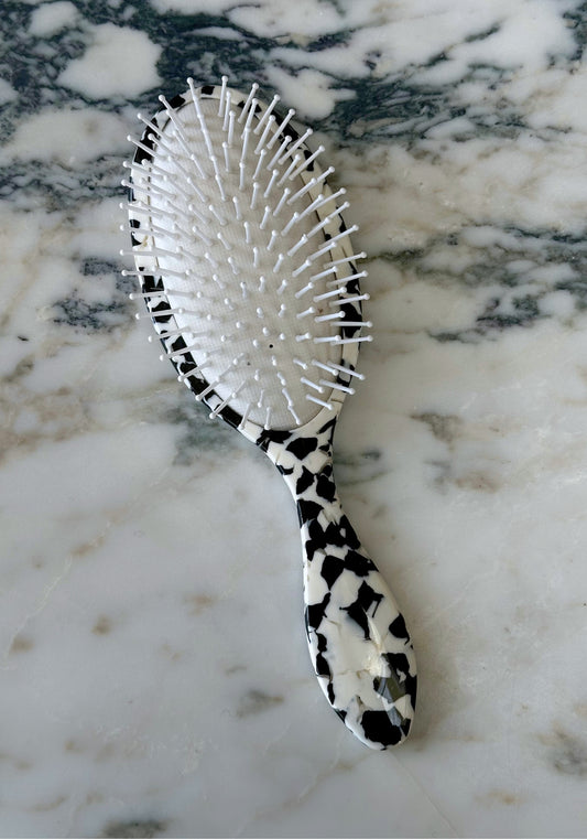 Grande brosse à cheveux en forme de tortue blanche 