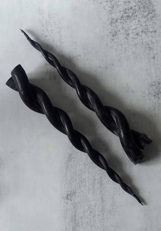Bzzwax Black Twisted Taper Candle
