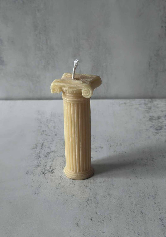Small Natural Roman Pillar Candle