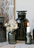 Set of Five Smoke Grey Lidded Apothocary Glass Jars