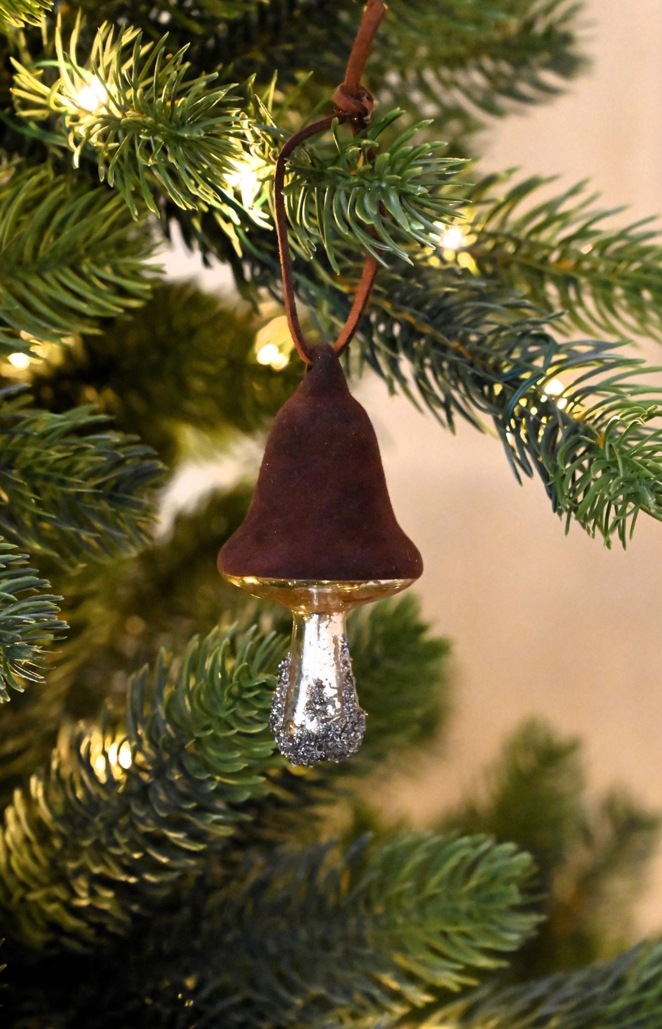 Tall Velvet Top Glass Mushroom