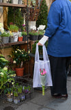 Red Florist Embroidered Organza Tote Bag