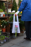 Sac fourre-tout en organza brodé de fleuriste rouge 