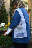 Red Florist Embroidered Organza Tote Bag