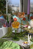 Glass Flower Candle Holders