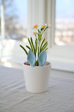 Blue Bunny Ears Ceramic Plant Pot